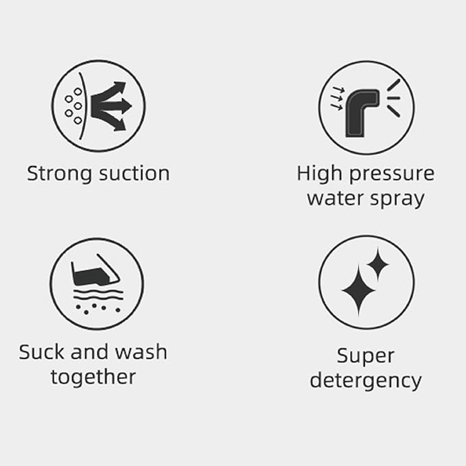 Portable Multifunctional Carpet Cleaning Machine,Electric Floor Scrubber and Vacuum Cleaner, Wet Dry Cleaning System, Black and White