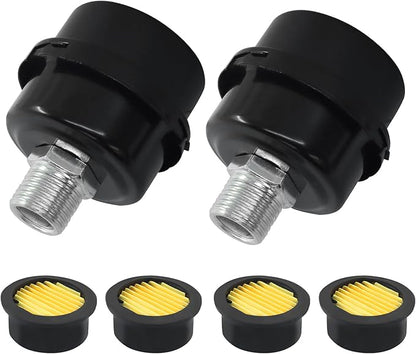 2 Pcs Air Compressor Silencer, 1/2 Inch Thread Intake Filter Muffler, 20 mm Air Compressor Silencer Filter for Generators and Blowers