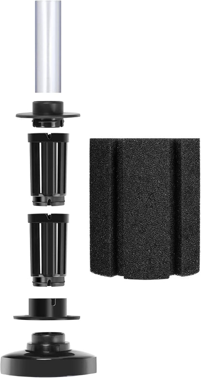 AQUANEAT Aquarium Air Powered Sponge Filter, Fish Tank Bio Bubble Filter with Airline Tubing, Valves, Suction Cup(Up to 50Gal)