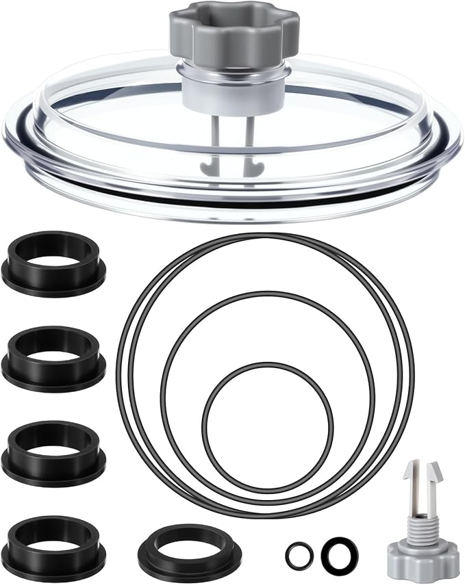 SF80110-1 Leaf Trap Cover Lid with O-Rings & Valve Sand Filter Pump Seal Gasket Parts Compatible with 12 Inch Sand Filter Pump (Pump Flow Rate: 2, 100 GPH) NOT Fit for 14 & 16 Inch