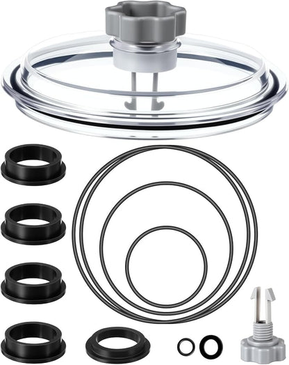 SF80110-1 Leaf Trap Cover Lid with O-Rings & Valve Sand Filter Pump Seal Gasket Parts Compatible with 12 Inch Sand Filter Pump (Pump Flow Rate: 2, 100 GPH) NOT Fit for 14 & 16 Inch