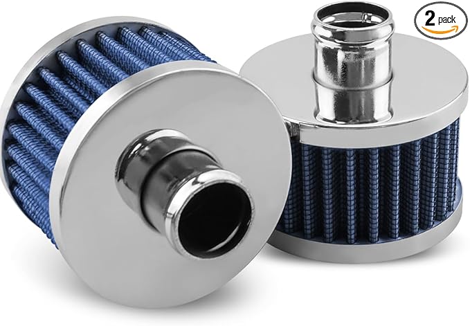 2PCS Car Air Filter Fit for Vehicles with 23mm Air Intake, High Flow Vent Valve Cover Breather Filter (Blue)