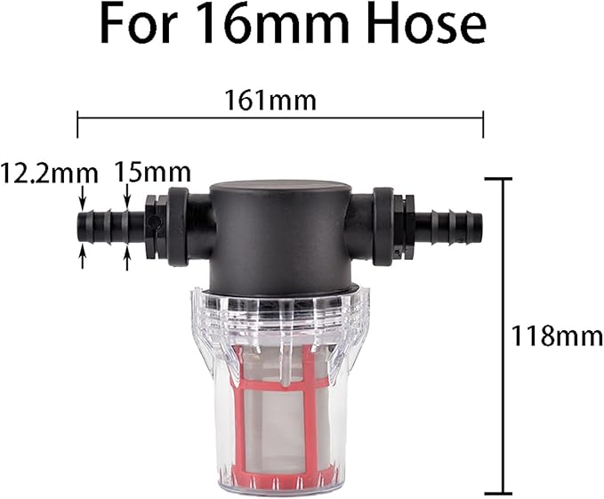 Garden Home 40-200 Mesh Large Flow Visible Filter Connector to Barb 16mm 20mm 25mm Hose Pre-Filter Garden Irrigation Agriculture Tool 1 Pcs Filter (Color : B, Size : 80Mesh)