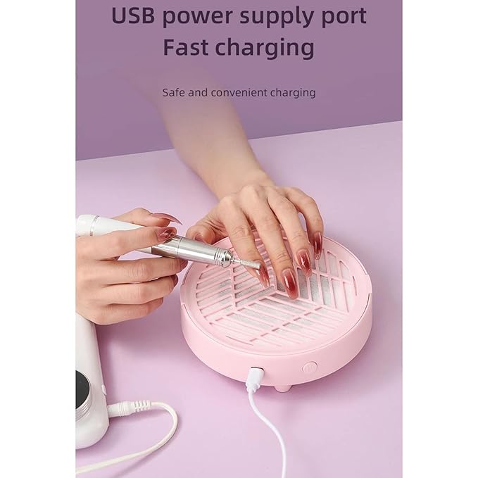 Nail Dust-Collector Filter for Nail Techs, Rechargeable Nail-Dust-Collector Sheets, Low Noise & Ergonomic Handle Design, Powerful Nails-Fan Nails-Tech-Must Haves for Gel Polish, Salon & Home Use