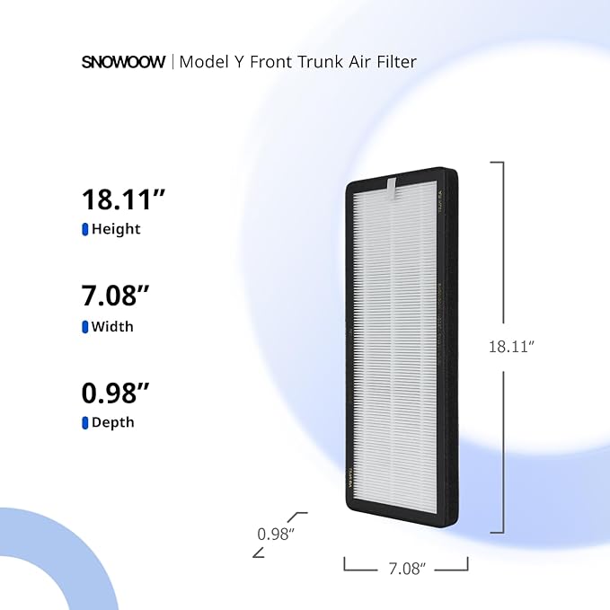 Tesla Model Y Front Trunk HEPA Carbon Air Filters Kit - (2x HEPA filters and 2x Carbon filters per package) - 4 packs per package with installation tools