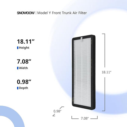 Tesla Model Y Front Trunk HEPA Carbon Air Filters Kit - (2x HEPA filters and 2x Carbon filters per package) - 4 packs per package with installation tools