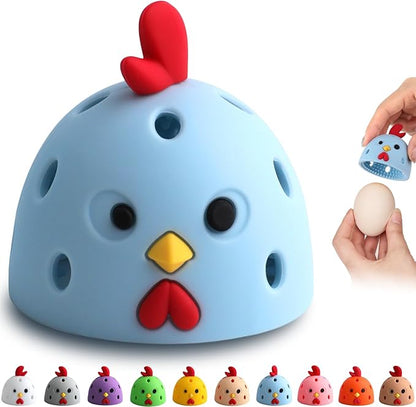 Egg Brush Cleaner, Egg Cleaner Scrubber for Fresh Eggs, Cute Chick Shaped Silicone Egg Washer, Reusable Multipurpose Washing Egg Tool for Fruits and Vegetables (Blue)