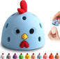 Egg Brush Cleaner, Egg Cleaner Scrubber for Fresh Eggs, Cute Chick Shaped Silicone Egg Washer, Reusable Multipurpose Washing Egg Tool for Fruits and Vegetables (Blue)