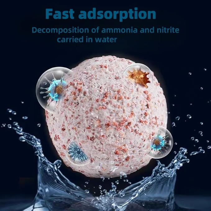 1.1 lbs Aquarium Ceramic Bio Filter Ball Sphere Fish Filter for Freshwater and Saltwater Koi Ponds Fish Tank Sump