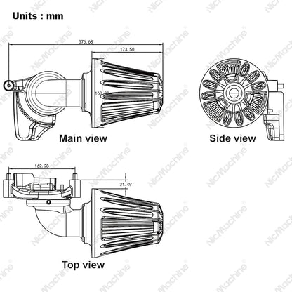 Big Sucker cone Air filter intake for harley air Cleaner Sportster Softail fatboy heritage dyna touring street road king Glide (Deep style -Black, TypeD : Touring M8 17-UP, Softail 18-UP)