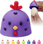 Egg Washer for Fresh Eggs, Egg Scrubber for Fresh Eggs, Egg Brush for Cleaning Fresh Eggs, Egg Cleaner Scrubber, Easter Gifts Creative Chicken Shape Egg Wash Brush Silicone Washing Egg Tool - Purple
