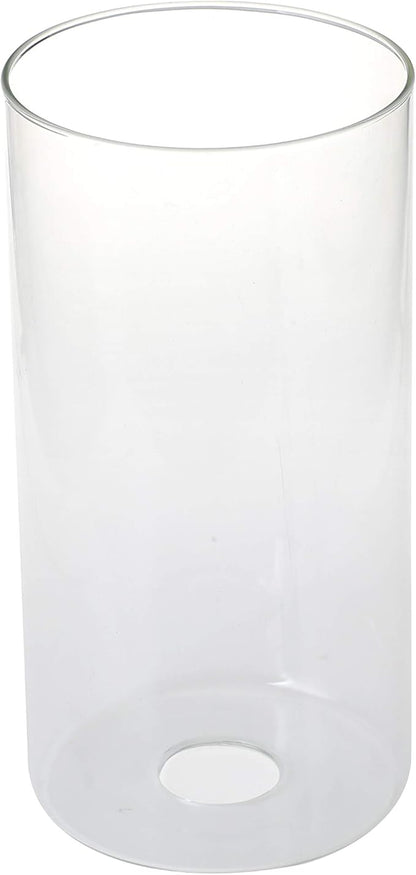 GoLucky Clear Glass Shade Accessory - Glass Lamp Fixture Replacement - Clear Cylinder with 1-5/8 Inch Fitter - 3.5"D x 7"H