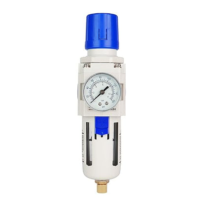 BLCH 1" NPT Air Compressor Filter - Air Pressure Regulator Filter Combo,Compressed Air Dryer AW5000-10 Semi-Auto Drain Poly Bowl Gauge 0-160 PSI 5μm