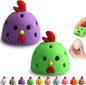 Egg Brush Cleaner, Egg Cleaner Scrubber for Fresh Eggs, Cute Chick Shaped Silicone Egg Washer, Reusable Multipurpose Washing Egg Tool for Fruits and Vegetables (Purple/Green)