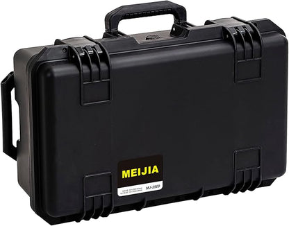 MEIJIA Premium Waterproof Hard Compact Rolling Camera Case with customizable fit foam and wheels,Full Protection with Light&Convenient Design,21.7"x14.1"x8.8",Elegant Black