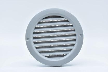 VENTS-US - 6" Round Plastic Vent Cover in Light Grey with Built-in Insect Screen Mesh and Flange for Supply or Exhaust Air Applications - Compatible with a 6 Inch Duct Diameter