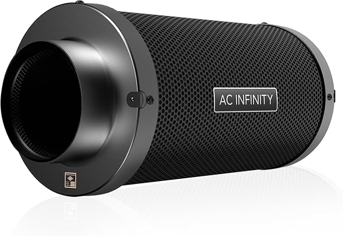 AC Infinity Air Carbon Filter 8" with Premium Australian Virgin Charcoal, for Inline Duct Fan, Odor Control, Hydroponics, Grow Rooms