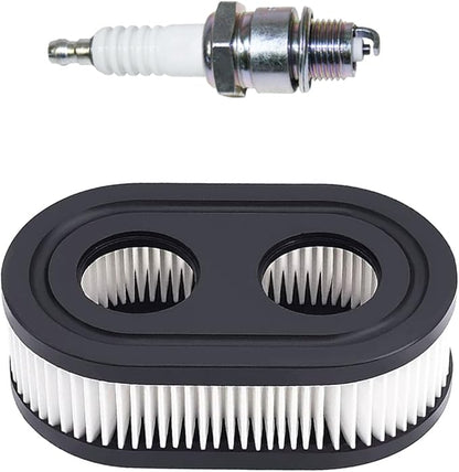 593260 Air Filter with Pre Filter and Spark Plug Fits for B&S 725EX 625EX 575EX 550EX 525EXI Engines, Air Filter Parts for Toro Recycler 22 and Troy Bilt Lawn Mower (2 Pack)