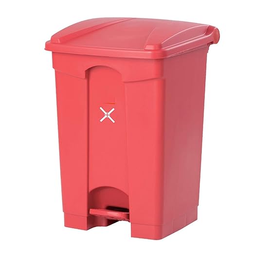 GLigeT Outdoor Trash can Outdoor Sorting Trash can Large Pedal Type Waste bin with lid 11.8 Gallon Plastic Commercial Outdoor Garbage can, 4 Colors Trash Can (Size : Red)