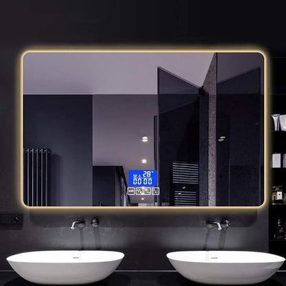 600 x 800mm LED Wall Mounted Bathroom Mirror with Lights Bathroom Mirror Touch Switch Demister Pad (Color : Horizontal Size : 600 * 800mm) (700 * 900mm)