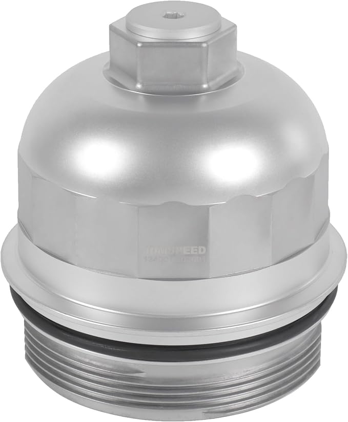 Fuel Filter Housing Cap 134001 Replacement for Chevy Cruze Silverado 2500HD 3500HD Replacement for GMC Sierra 2500HD 3500HD Duramax 6.6L L5P 2017-2024 Billet Aluminum Silver