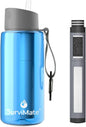 SurviMate 5-Stage 0.01μm Ultra-Filtration Filtered Water Bottle, BPA-Free Material, NSF/ANSI 42&372 Certified, Portable Water Filter Bottle for Survival, Camping, Hiking, and Emergency Use