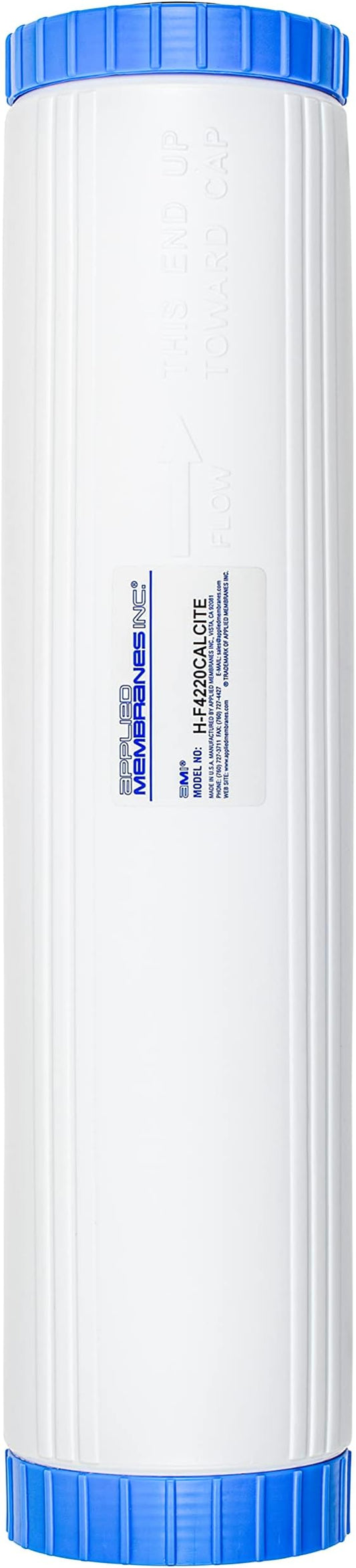 APPLIED MEMBRANES INC pH Neutralization Water Cartridge | Calcite Filter to Raise Alkalinity of Low pH Water | 4.5"x20" Filter Fits 20” Housing | H-F4220CALCITE