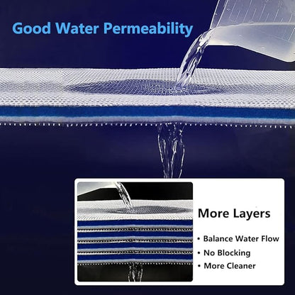 Aquarium Filter Media, Newly Premium 8-Layer Filter Pads for Aquarium, Fish Tank Sponge Pad Foam Filter Accessories for Pond (15.7"x11.8"”x0.6“，1pack)