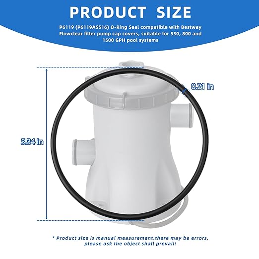 P6119 (P6119ASS16) O-Ring Seal Compatible with Bestway Flowclear Filter Pump Cap, Fits 530/800/1500 GPH Pool Pumps, Pool Filter Replacement Parts(3 Pack)