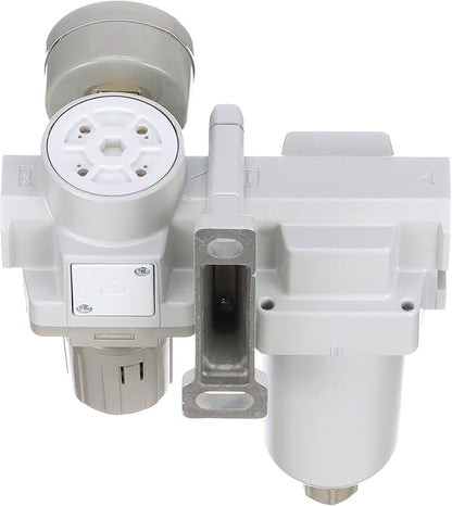 PneumaticPlus SAU420-N06G-MEP Compressed Air Filter Regulator Combo 3/4" NPT - Metal Bowl, Manual Drain, Bracket, Gauge