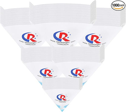 1000 Pack of Paint Strainers, Paint Filter Strainer Paper Cone - 190 Micron Ultra-Flow Blue Fine Mesh for Automotive Paint Spray Guns, Resin