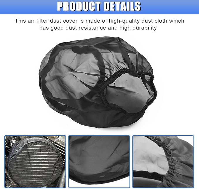 Air Intake Filter Sock Cover, Waterproof Dustproof Air Cleaner Protective Cover, High Flow Cone Car Intake Filter Rain Sock, Universal Car Accessories for SUV, Truck, ATV (Small)