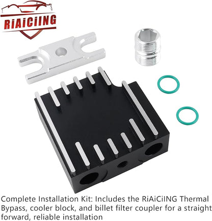 Thermal Bypass Valve Upgrade with Billet Filter Coupler Fit for 2019-2024 Ram 6.7L Cummins Diesel with 68RFE or Aisin AS69RC Transmission