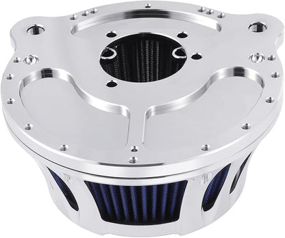Air Cleaner Motorcycle Air Filter Intake System Kit Fit for Harley Dyna 2000-2017, Softail 2000-2015, Touring 2000-2007(B-Chromed Silver)