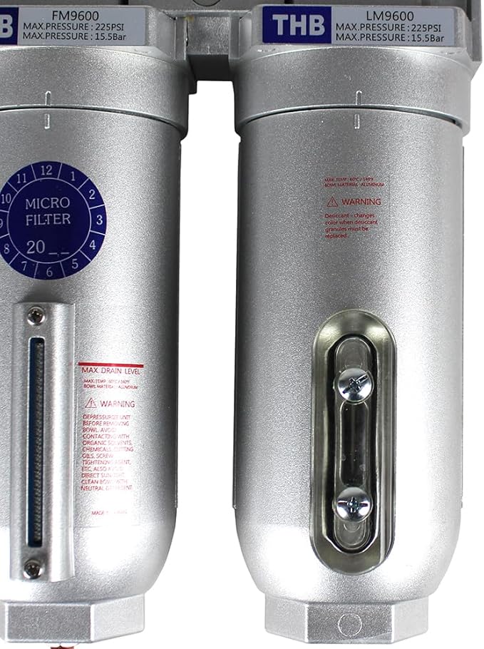 1" Inline Compressed Air Filter Desiccant Dryer Moisture Separator Trap Combo