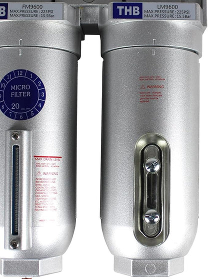 1" Inline Compressed Air Filter Desiccant Dryer Moisture Separator Trap Combo