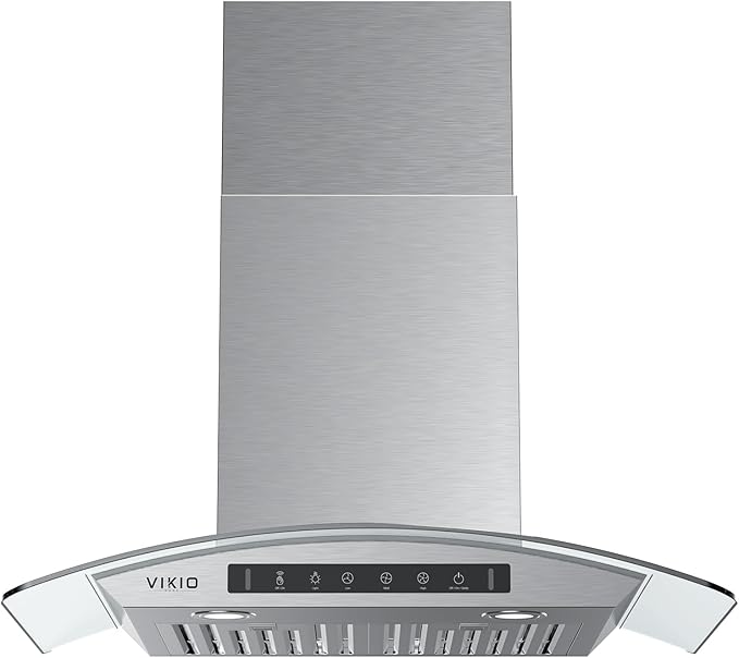 36" Wall Mount Range Hood Tempered Glass 900 CFM, Kitchen Chimney Vent Stainless Steel, with Gesture Sensing and Touch Control Switch Panel, 3-Speed Exhaust Fan Permanent Filter