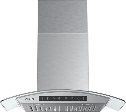36" Wall Mount Range Hood Tempered Glass 900 CFM, Kitchen Chimney Vent Stainless Steel, with Gesture Sensing and Touch Control Switch Panel, 3-Speed Exhaust Fan Permanent Filter