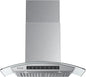 36" Wall Mount Range Hood Tempered Glass 900 CFM, Kitchen Chimney Vent Stainless Steel, with Gesture Sensing and Touch Control Switch Panel, 3-Speed Exhaust Fan Permanent Filter