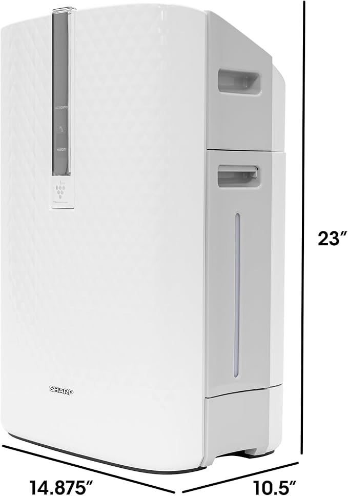 SHARP Air Purifier with Humidifier Combo – Covers up to 1,230 sqft in one hour, True HEPA Filter Air Purifier for Medium Rooms, Home Nursery, Dust, Smoke, Pollen - KC850U