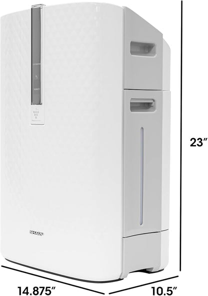 SHARP Air Purifier with Humidifier Combo – Covers up to 1,230 sqft in one hour, True HEPA Filter Air Purifier for Medium Rooms, Home Nursery, Dust, Smoke, Pollen - KC850U