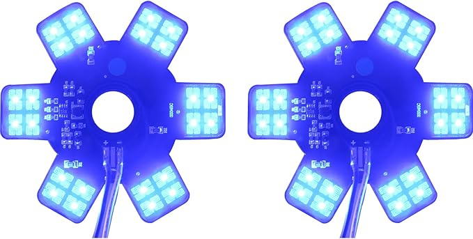 2PCS Air Cleaner LED Light 5" Truck Decorative Hex Style Air Filter Lamp for Peterbilt, Kenworth, Trailers, RVs', Campers Support IP67 12-24V Sold Individually(Blue)