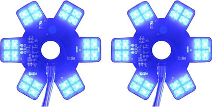 2PCS Air Cleaner LED Light 5" Truck Decorative Hex Style Air Filter Lamp for Peterbilt, Kenworth, Trailers, RVs', Campers Support IP67 12-24V Sold Individually(Blue)