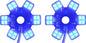 2PCS Air Cleaner LED Light 5" Truck Decorative Hex Style Air Filter Lamp for Peterbilt, Kenworth, Trailers, RVs', Campers Support IP67 12-24V Sold Individually(Blue)