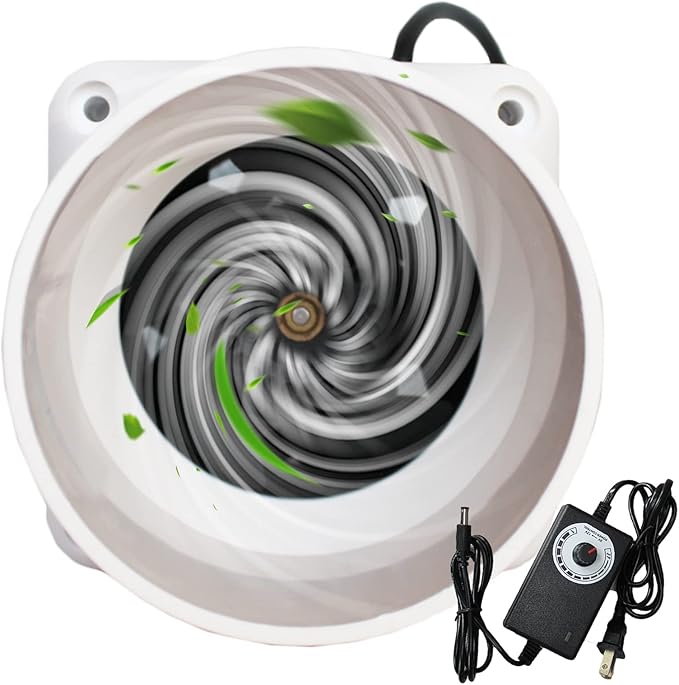 12V Inline Duct Fan 3 Inch Vent Booster 14W HVAC Exhaust Intake Fans 58Cfm Air Ventilation Blower for Grow Tent Attic Greenhouse Basement (Color : Adjustable Speed, Size : 14w)