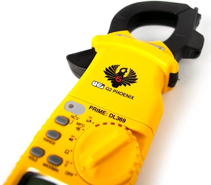 UEi DL369 Digital Clamp Meter HVAC Auto-Ranging 4000 Counts Volt Meter AC Amp Meter Measures AC Current AC/DC Voltage & Microamps Capacitance Resistance Diodes NCV Continuity Tester Live Wire Test