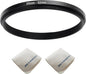 55mm Lens to 52mm Camera Lens Adapter 55mm to 52mm Step Down Ring Adapter Ring for All Brands of UV ND CPL, with Premium Lens Wiping Cloth 2 Pack (55mm-52mm)