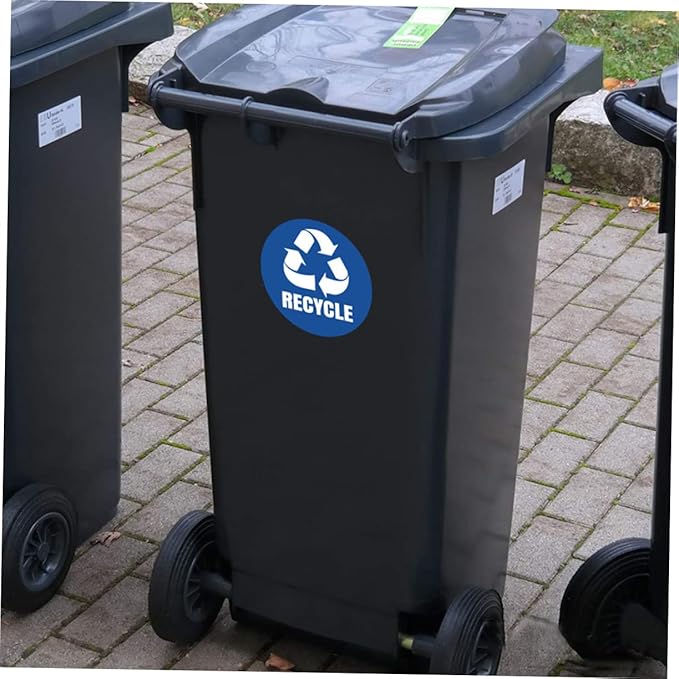 VILLCASE 6-Pack Self-Adhesive Garbage Classification Stickers for Waste Sorting Labels for Trash Cans and Recycle Bins for Home Kitchen and Office Organization