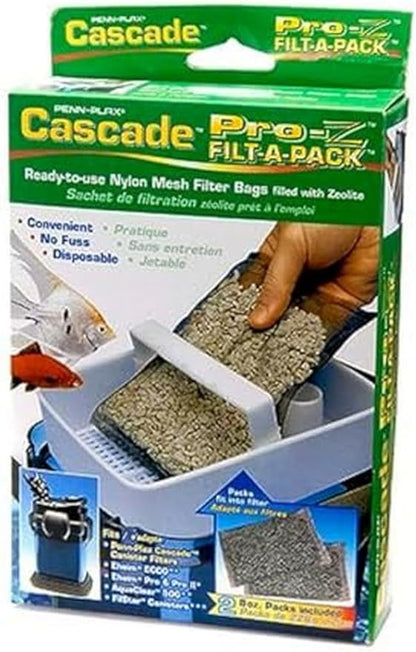 Penn-Plax Cascade Pro-Z Aquarium Canister Filter Media Bags, Designed for All Filtration Needs – 8 Oz – 2-Pack