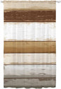 Sheer Curtains 84 Inches Long, Brown Wood Grain Semi Sheer Curtains Light Filtering Window Treatment, Vintage Country Geometric Striped Privacy Voile Drapes for Living Room Bedroom 52x84 Inch